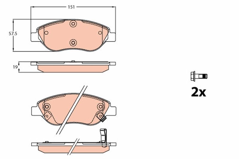 TRW GDB2228 Brake Pad Set, disc brake