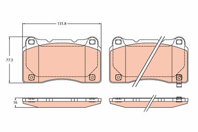 Brake Pad Set, disc brake TRW GDB2237