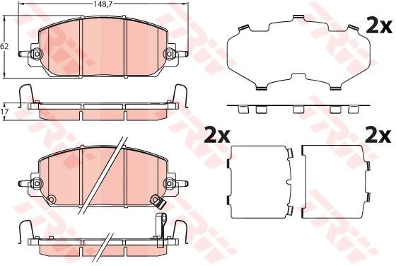 TRW GDB2244 Brake Pad Set, disc brake