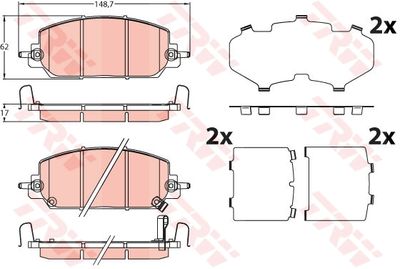 Brake Pad Set, disc brake TRW GDB2244