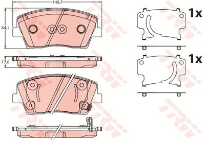 Brake Pad Set, disc brake TRW GDB2253