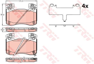 Brake Pad Set, disc brake TRW GDB2254
