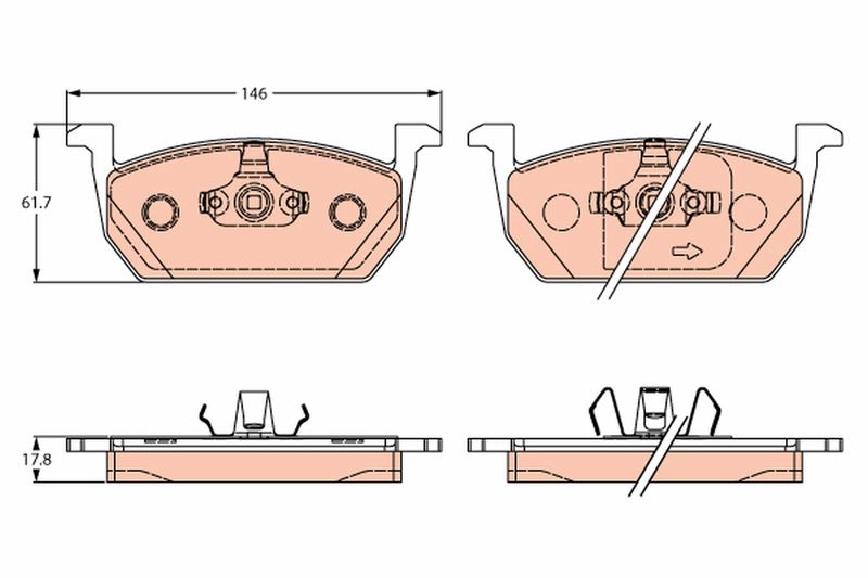 TRW GDB2266 Brake Pad Set, disc brake
