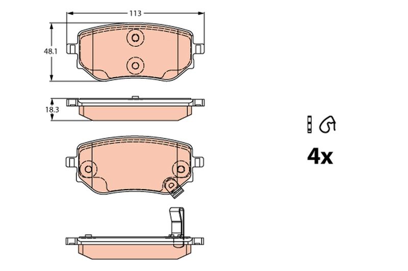 TRW GDB2270 Brake Pad Set, disc brake