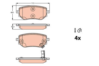 Brake Pad Set, disc brake TRW GDB2270