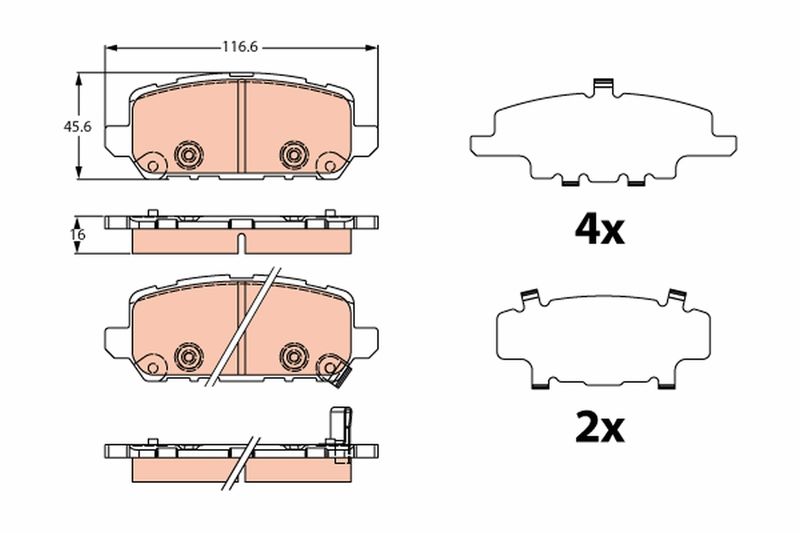 TRW GDB2279 Brake Pad Set, disc brake
