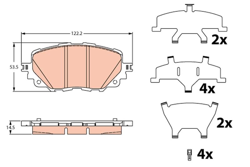 TRW GDB2285 Brake Pad Set, disc brake