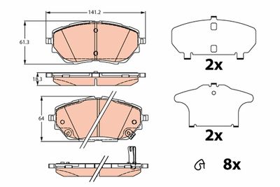 Brake Pad Set, disc brake TRW GDB2290
