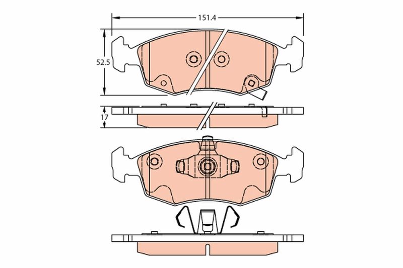TRW GDB2301 Brake Pad Set, disc brake