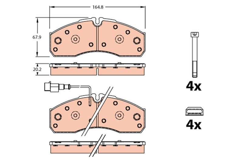 TRW GDB2302 Brake Pad Set, disc brake