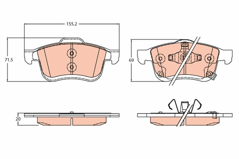 TRW GDB2305 Brake Pad Set, disc brake