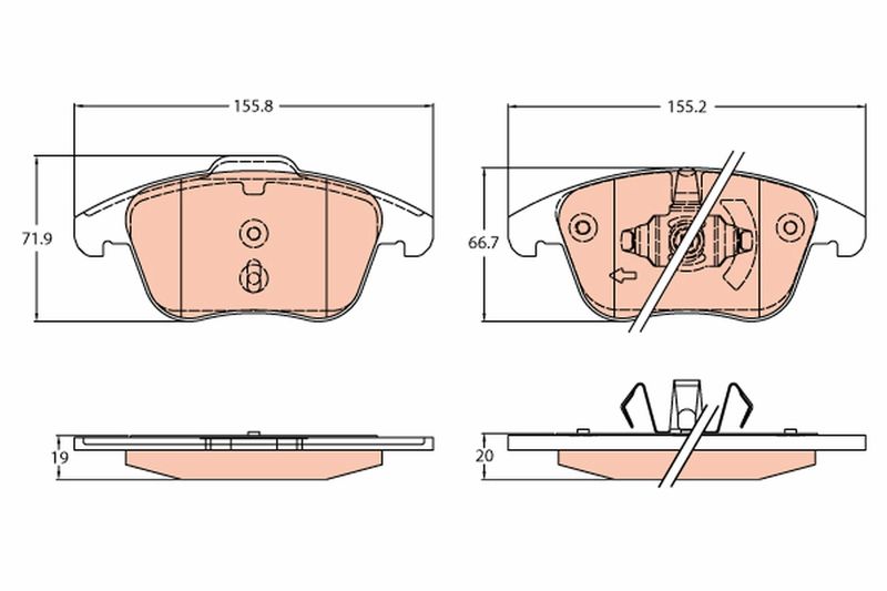 TRW GDB2307 Brake Pad Set, disc brake
