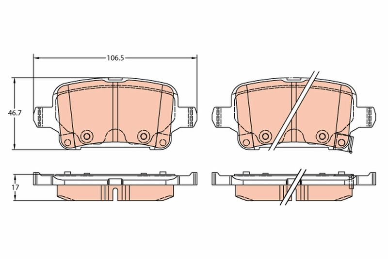 TRW GDB2317 Brake Pad Set, disc brake