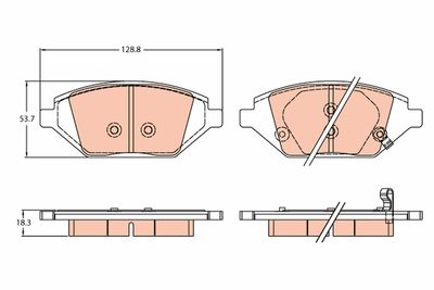 Brake Pad Set, disc brake TRW GDB2318
