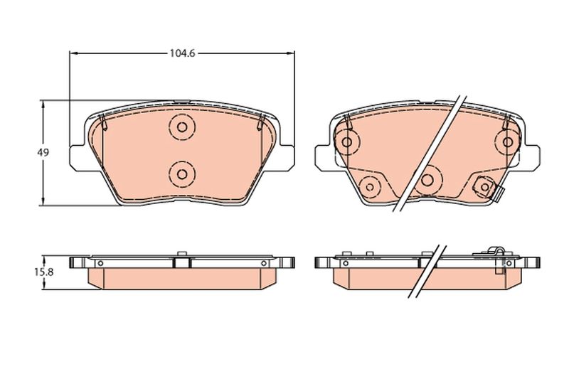 TRW GDB2319 Brake Pad Set, disc brake