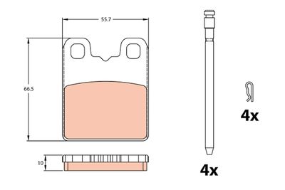 Brake Pad Set, disc brake TRW GDB2322