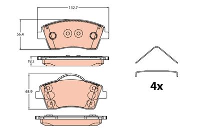 Brake Pad Set, disc brake TRW GDB2323