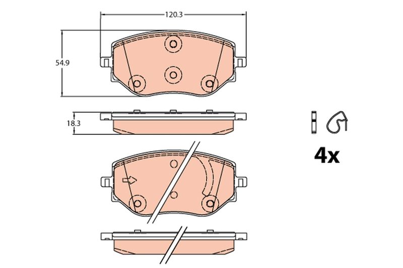 TRW GDB2324 Brake Pad Set, disc brake