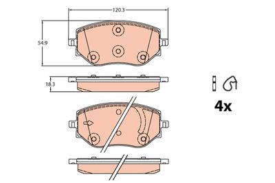 Brake Pad Set, disc brake TRW GDB2324