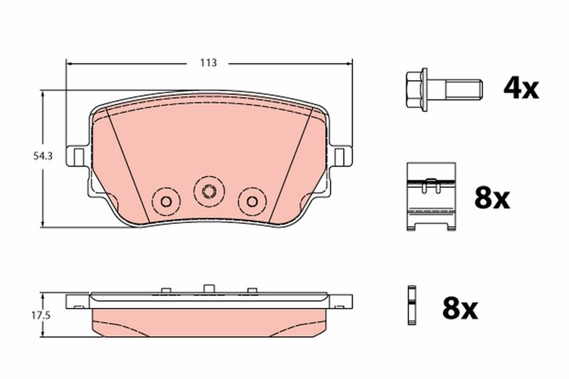 TRW GDB2331 Brake Pad Set, disc brake
