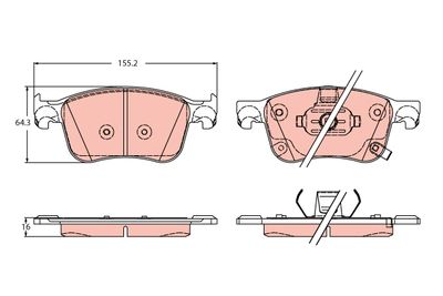 Brake Pad Set, disc brake TRW GDB2342