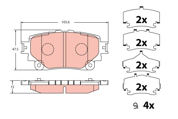TRW GDB2343 Brake Pad Set, disc brake