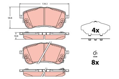Brake Pad Set, disc brake TRW GDB2345