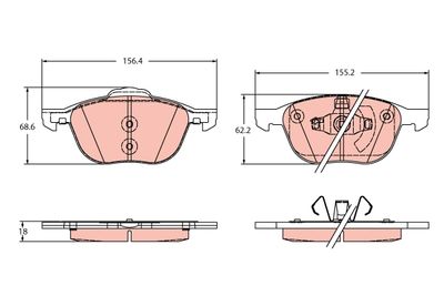 Brake Pad Set, disc brake TRW GDB2348