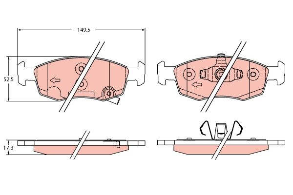 TRW GDB2350 Brake Pad Set, disc brake