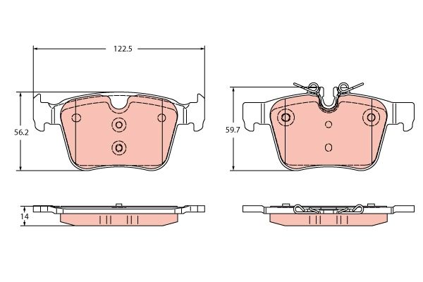 TRW GDB2351 Brake Pad Set, disc brake