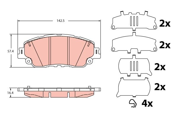 TRW GDB2354 Brake Pad Set, disc brake