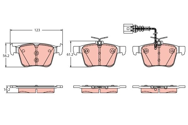 TRW GDB2358 Brake Pad Set, disc brake
