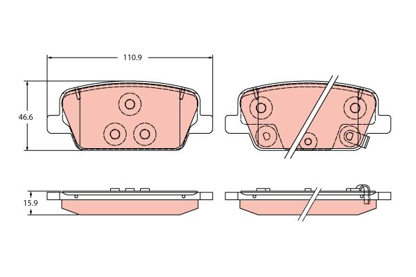 TRW GDB2359 Brake Pad Set, disc brake
