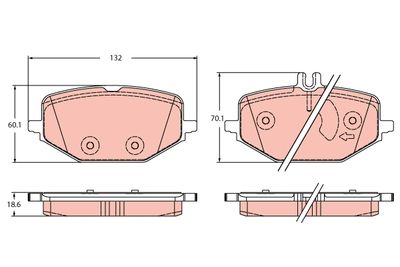 Brake Pad Set, disc brake TRW GDB2372
