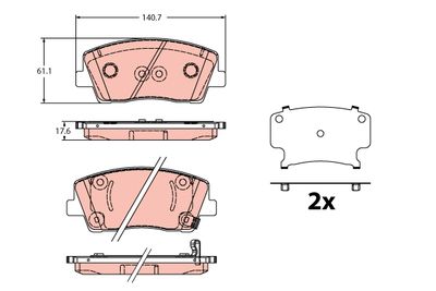 Brake Pad Set, disc brake TRW GDB2375