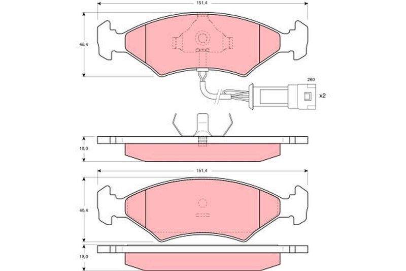 TRW GDB238 Brake Pad Set, disc brake