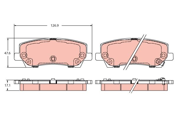 TRW GDB2388 Brake Pad Set, disc brake