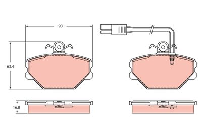 Brake Pad Set, disc brake TRW GDB2396