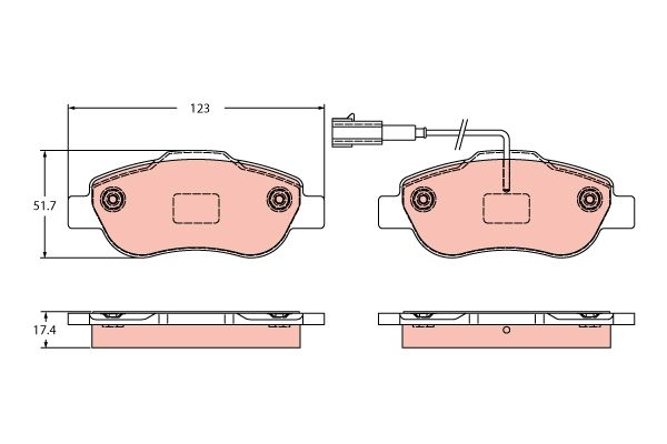 TRW GDB2405 Brake Pad Set, disc brake