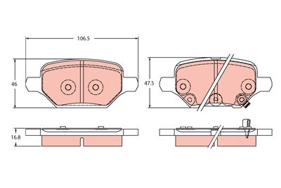 Brake Pad Set, disc brake TRW GDB2406