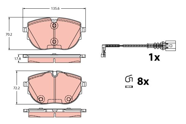 TRW GDB2412 Brake Pad Set, disc brake