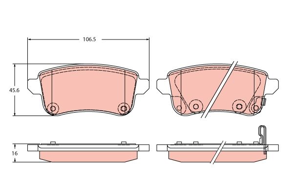 TRW GDB2413 Brake Pad Set, disc brake