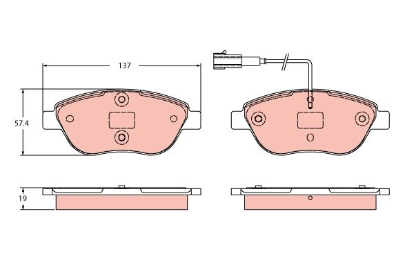 TRW GDB2421 Brake Pad Set, disc brake