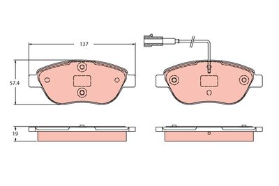 Brake Pad Set, disc brake TRW GDB2421