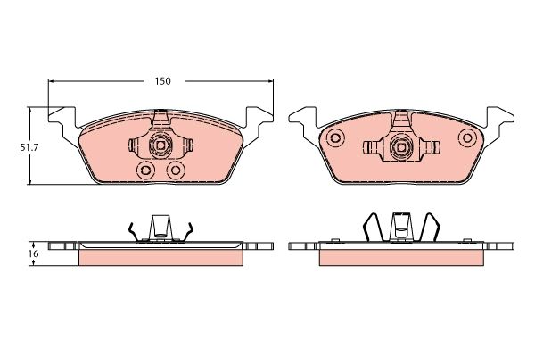 TRW GDB2426 Brake Pad Set, disc brake