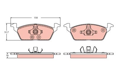 Brake Pad Set, disc brake TRW GDB2426