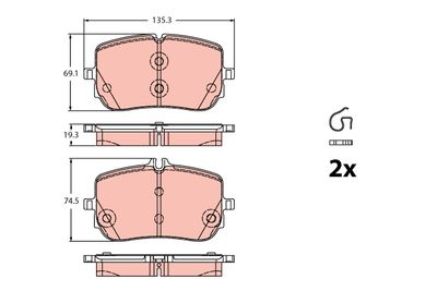 Brake Pad Set, disc brake TRW GDB2433