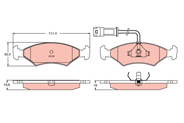 TRW GDB2438 Brake Pad Set, disc brake