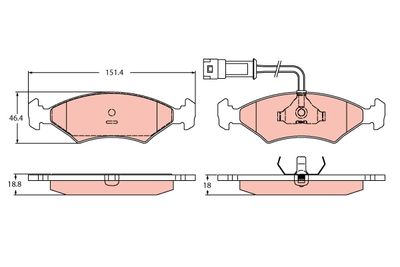 Brake Pad Set, disc brake TRW GDB2438