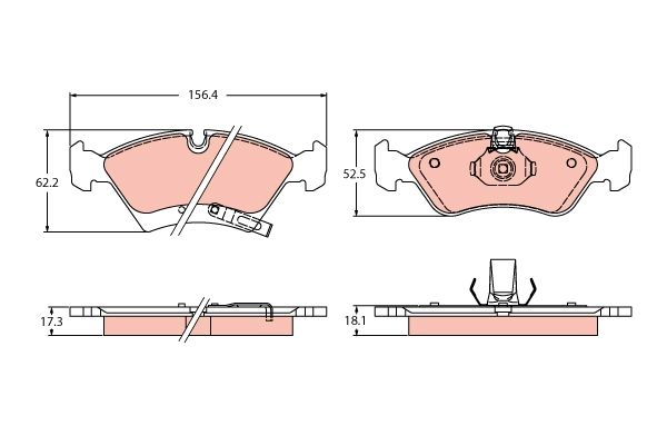 TRW GDB2441 Brake Pad Set, disc brake